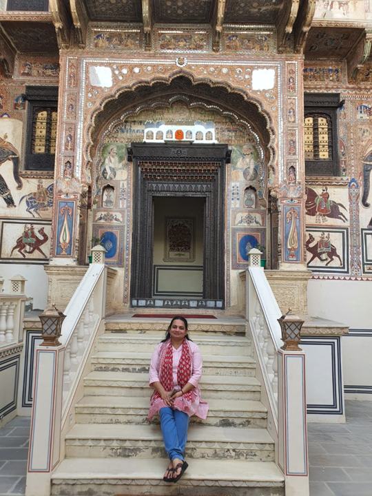 Frescoed doorway and steps