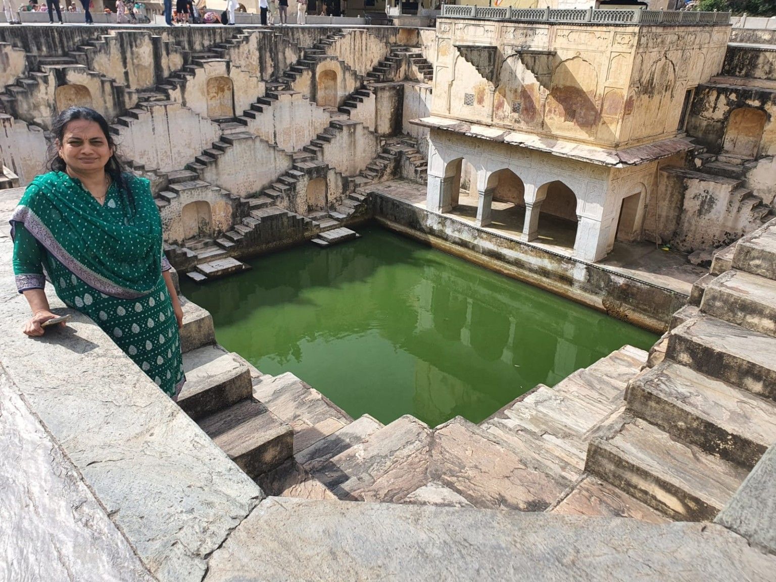Standing at the edge of Panna Meena ka Kund, the stepwell near Amer, with its geometric flights of steps